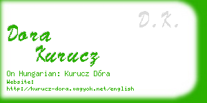 dora kurucz business card